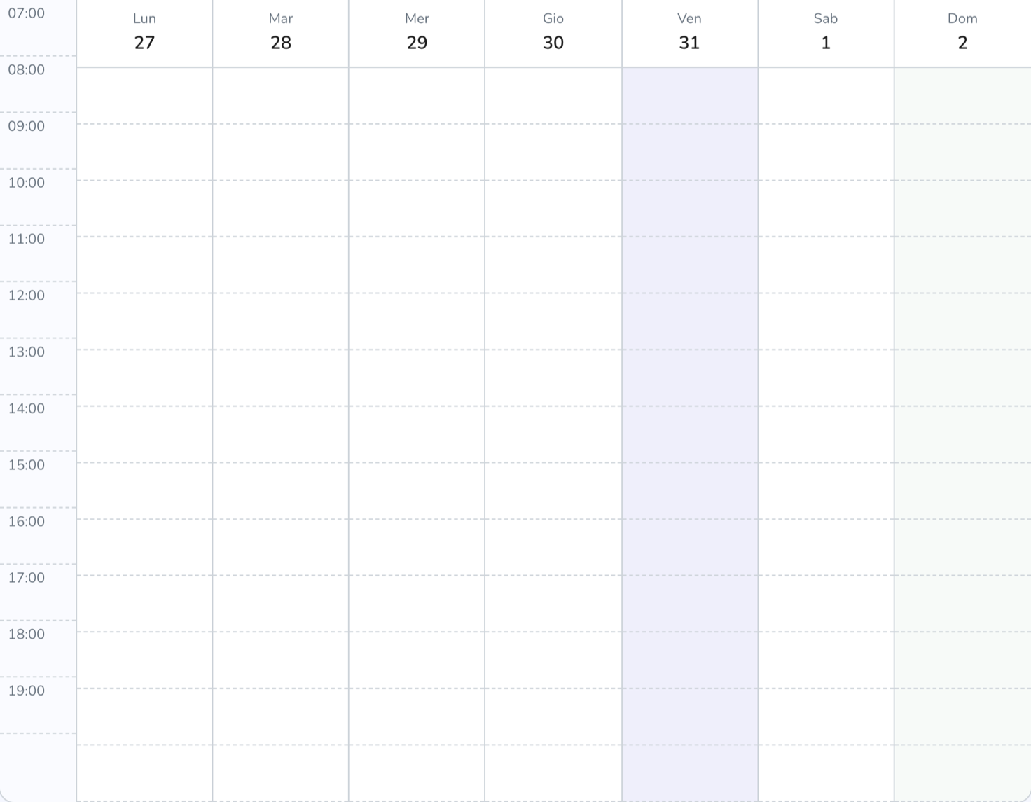 Weekly shifts per team member, with planned hours and the hour grid